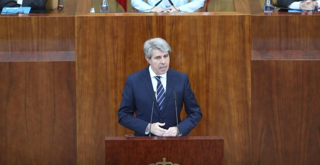 Ángel Garrido durante el pleno de investidura en la Asamblea de Madrid. / Europa Press
