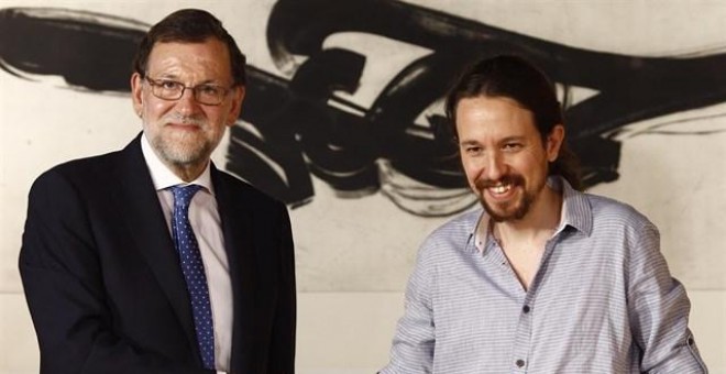 El presidente del Gobierno, Mariano Rajoy, y el líder de Podemos, Pablo Iglesias, en una imagen de archivo. EUROPA PRESS
