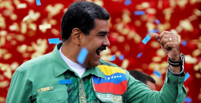 El presidente de Venezuela, Nicolas Maduro, en el acto de cierre de campaña de las elecciones presienciales de este domingo. REUTERS/Carlos Jasso