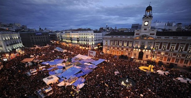 Imagen de la Puerta de Sol durante las protestas de mayo de 2011. - EFE