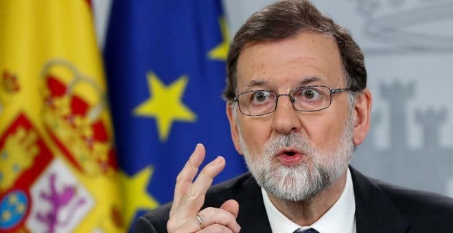Mariano Rajoy, durante su comparecencia en Moncloa. (REUTERS)