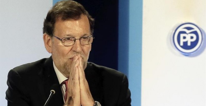 El presidente del Gobierno, Mariano Rajoy, en Génova. EFE/Archivo