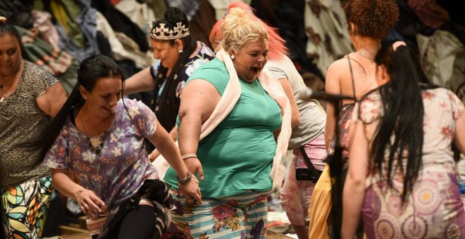 Mujeres gitanas del Vacie en la representación de 'Fuenteovejuna'