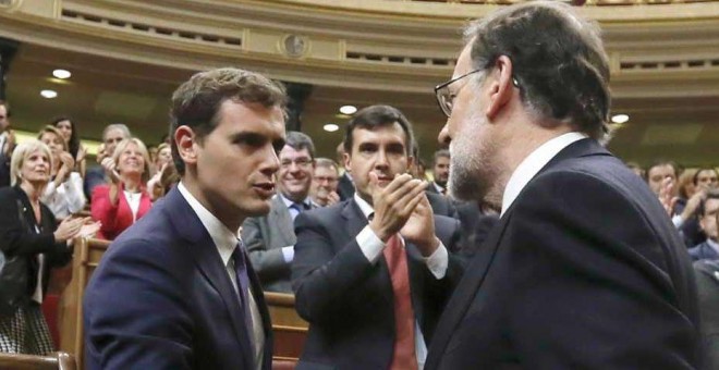 Albert Rivera y Mariano Rajoy en la investidura del expresidente del PP / EFE