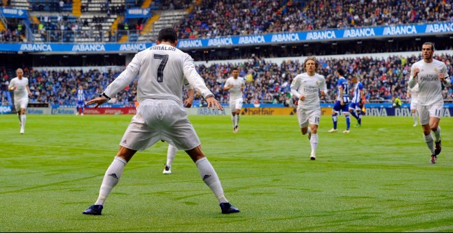Cristiano Ronaldo celebra un gol. - AFP