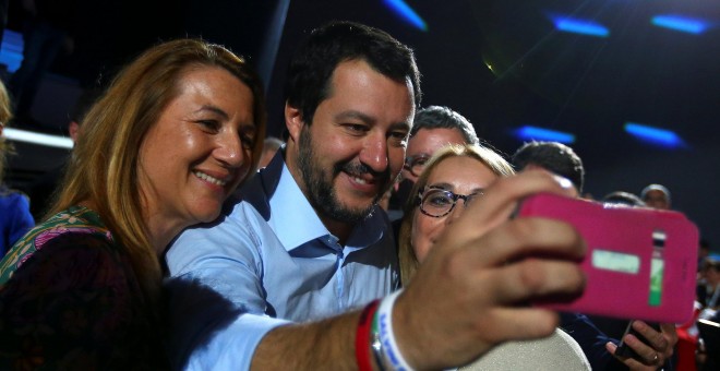 El ministro del Interior, Matteo Salvini, en la reunión de Confcommercio de la Asociación Empresarial Italiana en Roma. REUTERS / Tony Gentile