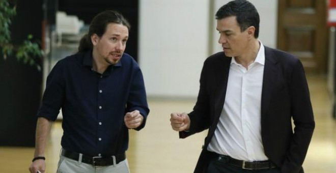 Pedro Sánchez y Pablo Iglesias en una imagen de archivo - EFE