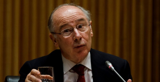 Rodrigo Rato, en la comisión parlamentaria sobre la crisis financiera, en la sesión en la que dijo '¡Es el mercado, amigo!'. REUTERS