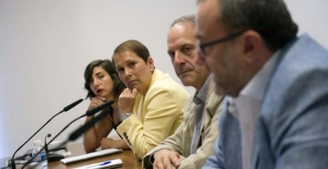 Los representantes de los cuatro partidos que gobiernan en Navarra | Foto: EFE