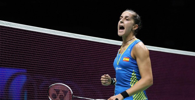 La española Carolina Marín conquista su tercer título mundial./EFE