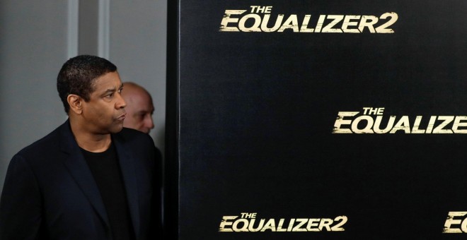 El actor Denzel Washington, durante la presentación en Madrid de 'Equalizer 2'. EFE/Emilio Naranjo
