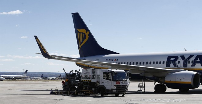 Imagen de archivo de una avión de Ryanair.- EUROPA PRESS