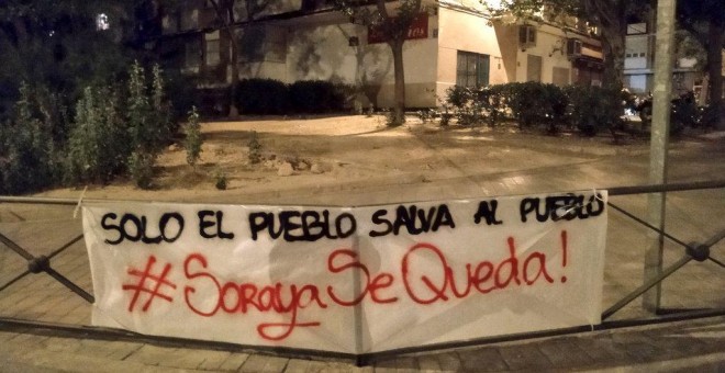 Pancarta en apoyo de Soraya | Asamblea de Jóvenes de Vicálvaro