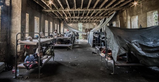 Edificio abandonado ubicado en Bihac, Bosnia, donde se han instalado 3.000 refugiados. MSF/Kamila Stepien