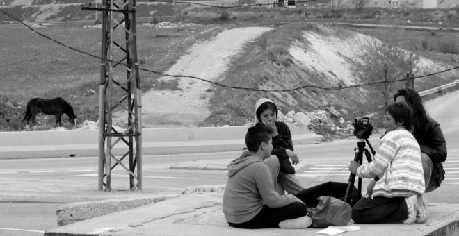 Niños y niñas de la Cañada participan en los talleres de cortos - Archivo del Festival 16 Kms