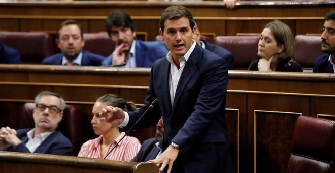 12/09/2018.- El líder de Ciudadanos, Albert Rivera, interviene en la sesión de control al Gobierno hoy en el Congreso. EFE/Juan Carlos Hidalgo