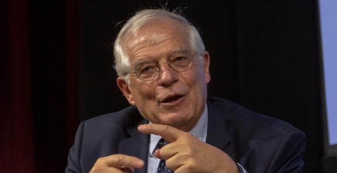 20/09/2018.- El ministro español de Asuntos Exteriores, Josep Borrell, participa durante una conferencia sobre 'Europa y el Estado del Reino de España: retos actuales y promesas futuras' hoy, jueves 20 de Septiembre de 2018, en la Universidad de Nueva Yo