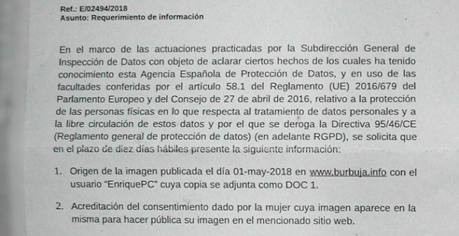 La Agencia Española de Protección de Datos (AEPD) ha enviado requerimientos a usuarios de foros de Internet que difundieron el vídeo de la violación de La Manada