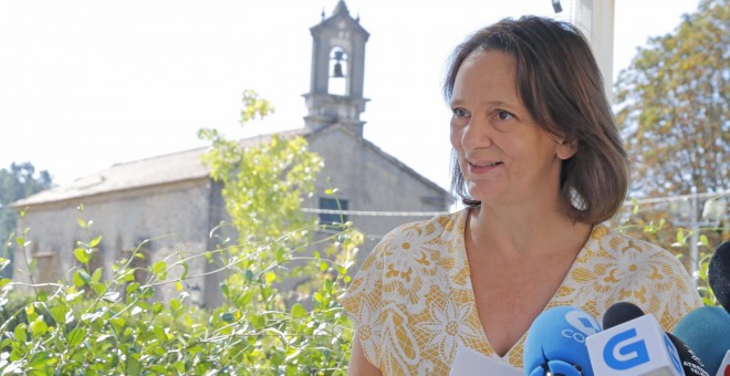 La diputada de Unidos Podemos Carolina Bescansa, anuncia su candidatura a la secretaria general de Podemos Galicia, en Santiago de Compostela. EFE/Lavandeira jr.