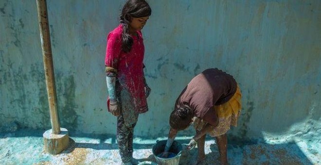 Las Rani Mistri, trabajando. EFE