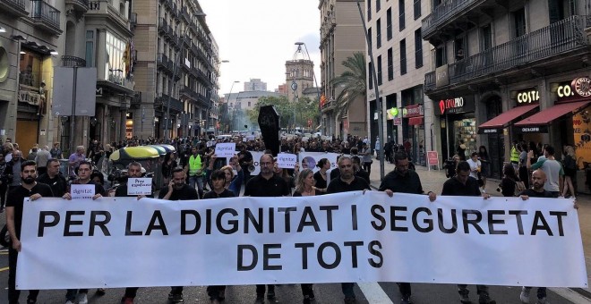 La manifestación de los Mossos d'Esquadra en Barcelona.- SPC