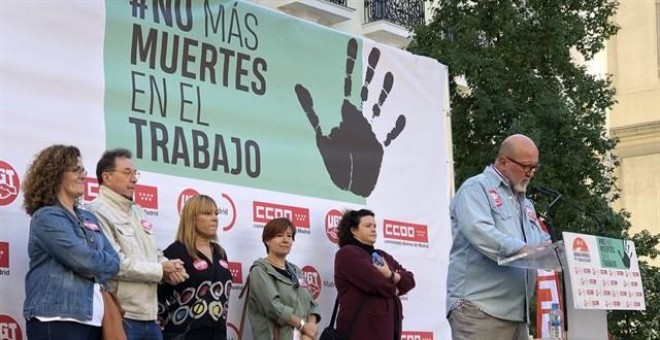 CCOO y UGT claman en Madrid contra los accidentes laborales mortales. / EP
