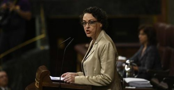 La ministra de Trabajo, Magdalena Valerio, durante un pleno del Congreso en septiembre. EUROPA PRESS