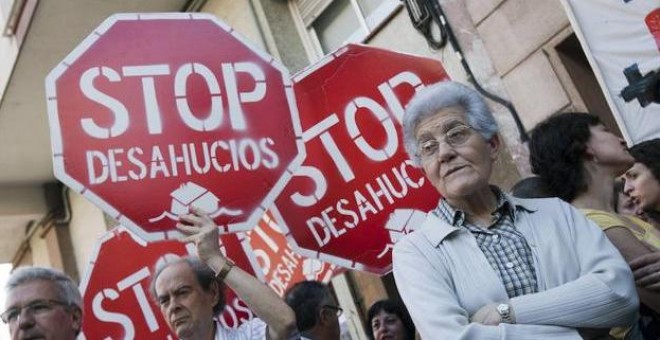 Protesta contra un desahucio. EFE/Archivo