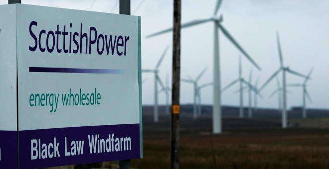 Entrada a unas instalaciones de energía eólica de Scottish Power. REUTERS