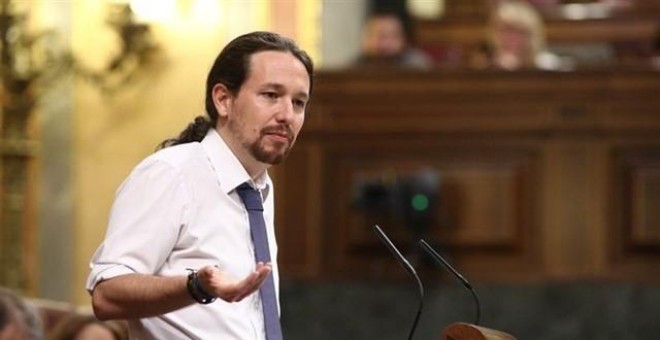 El secretario general de Podemos Pablo Iglesias en el Congreso - Europa Press