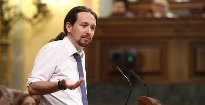 El secretario general de Podemos Pablo Iglesias en el Congreso - Europa Press