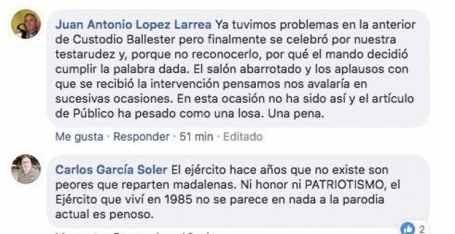 Imagen del post publicado en Facebook por Juan Antonio López Larrea.