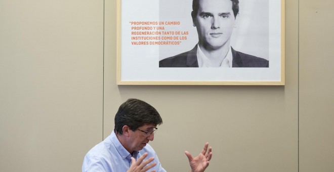 Juan Marín, presidente de Ciudadanos en Andalucía, retratado por Laura León