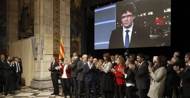 Constitució al Palau de la Generalitat de Catalunya del Consell per la RepúblIca. EFE / Andreu Dalmau