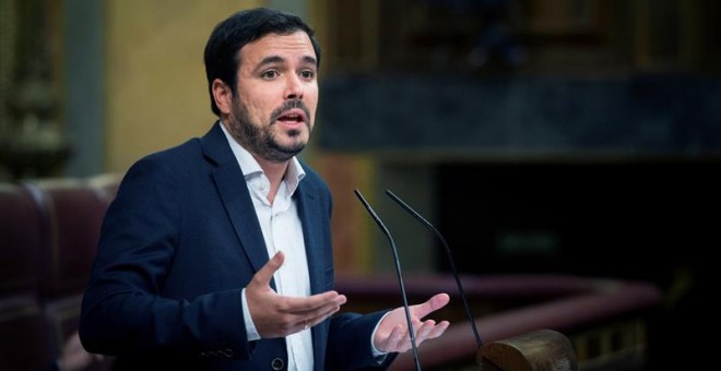 23/10/2018.- El coordinador general de IU, Alberto Garzón durante su intervención en el pleno del Congreso. EFE/Luca Piergiovanni