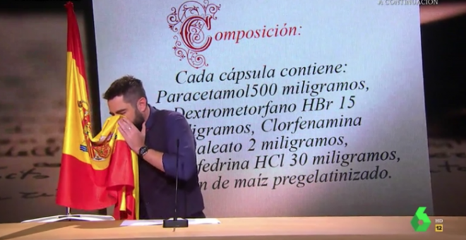 La Sexta retira el vídeo del gag de Dani Mateo sonándose los mocos en la bandera de España tras las críticas