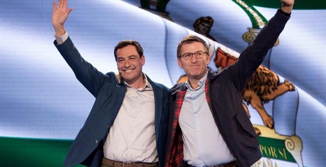 Feijóo en un acto de campaña en Andalucía. / EFE