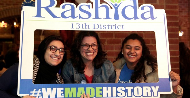 Rashida Tlaib celebra su victoria en las elecciones legislativas de Estados Unidos. - REUTERS