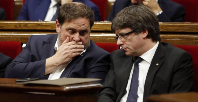 Oriol Junqueras y Carles Puigdemont en una fotografía de archivo. EFE