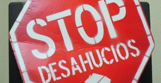 Imagen de archivo de una pancarta de 'Stop Desahucios'. EP