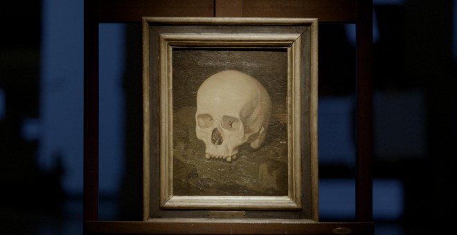Cráneo de Goya pintado por Fierros
