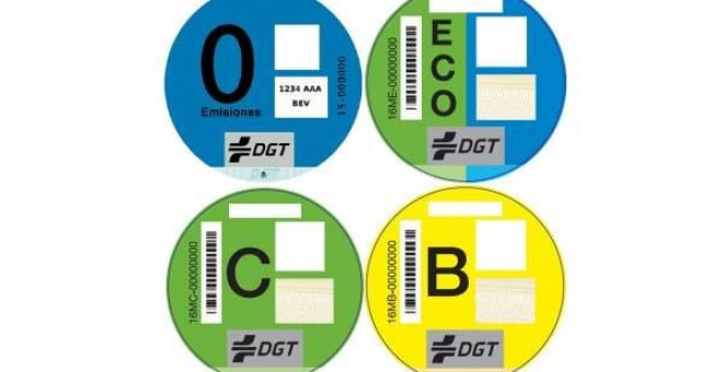 Etiquetas medioambientales de la DGT/ DGT
