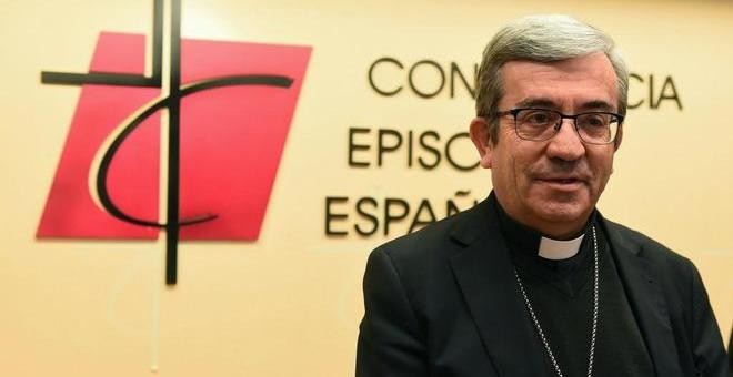 Luis ArgÃ¼ello, en una rueda de prensa en la sede de la Conferencia Episcopal  |  EFE