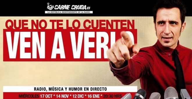 Carne Cruda celebra su 10º aniversario el 12 de diciembre con un programa especial, en vivo y en directo, en el Teatro Fígaro