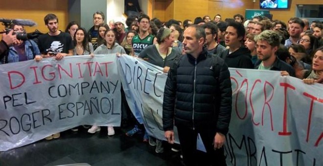 05/12/2018. Estudiantes del Conservatorio del Liceu protestan por el acto de Cs. EUROPA PRESS