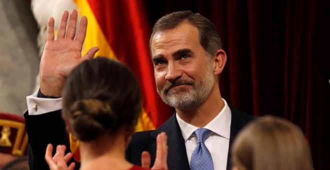 Felipe VI, en el acto de conmemoración del 40 aniversario de la Constitución en el Congreso. / KIKO HUESCA (EFE)