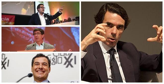 Aznar y los candidatos de Vox, Cs y PP en Andalucía