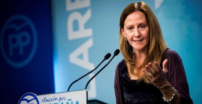 a vicesecretaria general de Comunicación del Partido Popular, Marta González, en la rueda de prensa tras la reunión del Comité de Dirección, esta mañana en Madrid - EFE/Luca