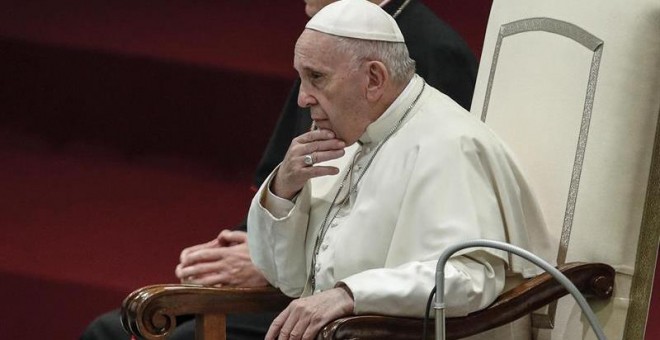 12/12/2018.- El papa Francisco preside su tradicional audiencia general de los miércoles en la sala Nervi, en el Vaticano, hoy, 12 de diciembre de 2018. EFE/ Giuseppe Lami