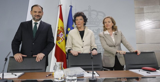 Imagen de la rueda de prensa posterior al Consejo de Ministros. Foto: Marta Fernández Jara - EUROPA PRESS